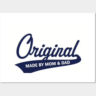 Original – Made By Mom And Dad (Birth / Baby / Navy) Posters and Art